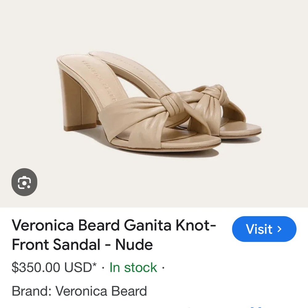 Veronica Beard Beige Knot-Front Sandals